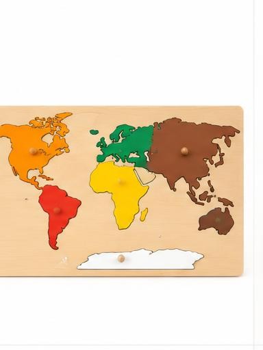 World Continent Puzzle Map